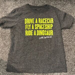 Drive like a Racecar,Fly like a spaceship,Ride a dinosaur life goals Kids shirt